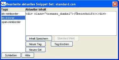 Code-Snippets erstellen/bearbeiten